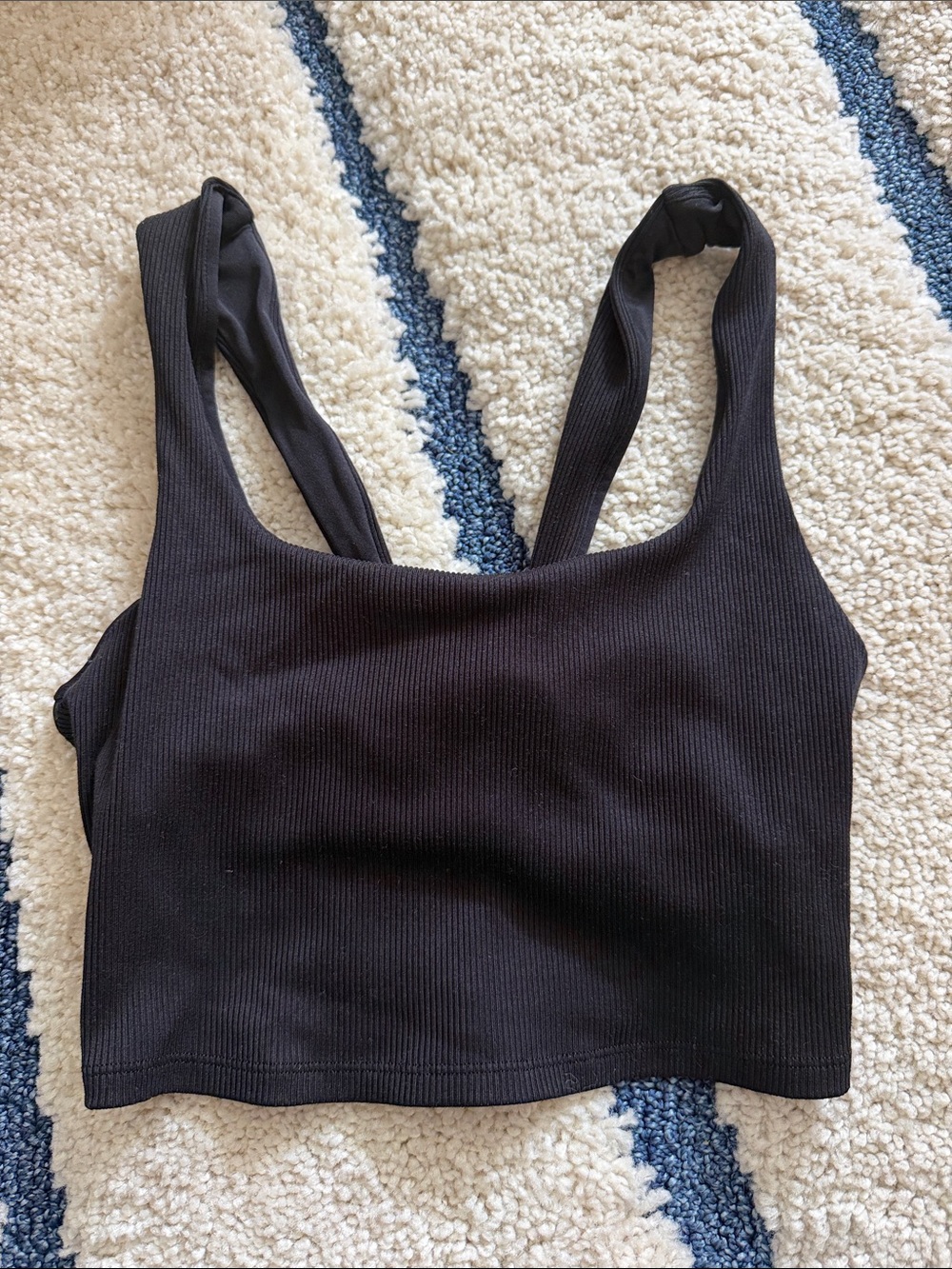 ALO Yoga Black Ribbed Sports Bra